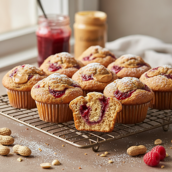 Delectable Peanut Butter and Jelly Muffins recipe