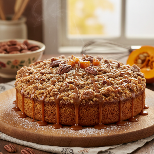 Delectable Pumpkin Pecan Crunch Cake recipe