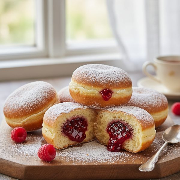 Delectable Raspberry Jam Doughnuts recipe