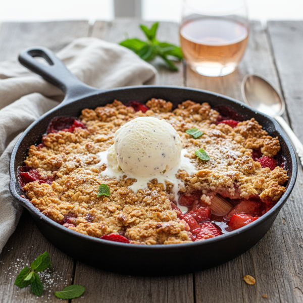 Delectable Strawberry Rhubarb Crisp recipe