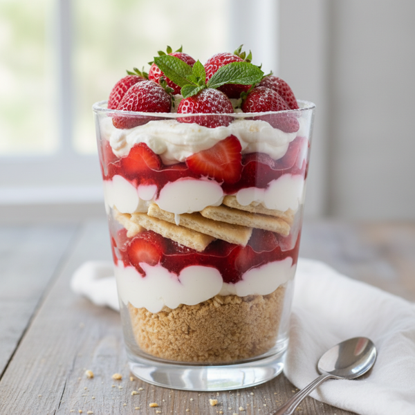 Delectable Strawberry Saltine Layered Dessert recipe