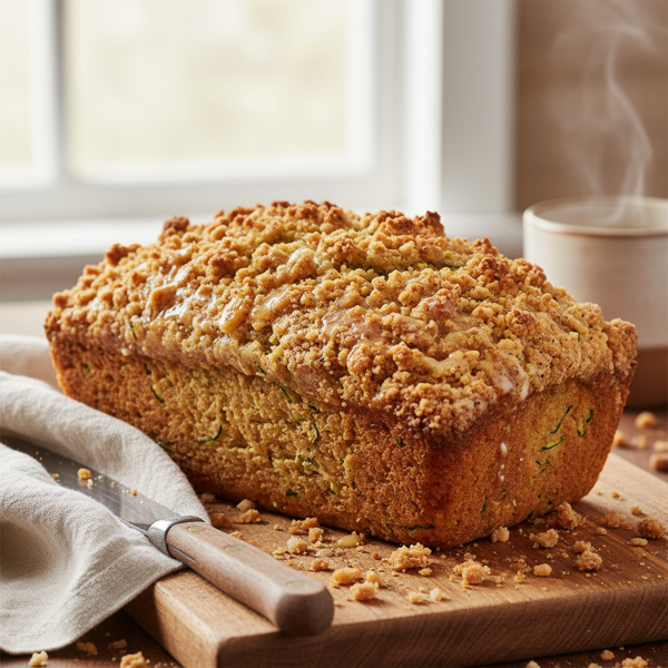 Delectable Zucchini Bread with Crumb Topping recipe