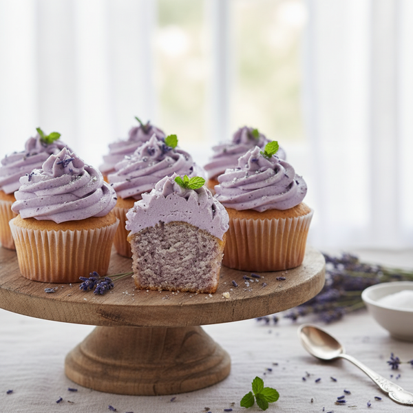 Delicate Lavender Dream Cupcakes recipe