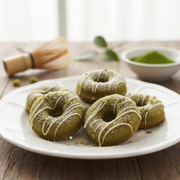 Delicate Matcha Green Tea Mini Donuts recipe