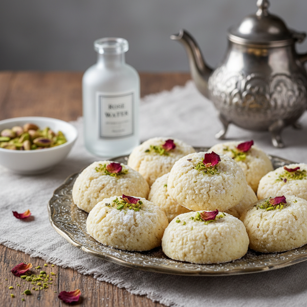 Delicate Persian Rice Cookies with Rose Water recipe