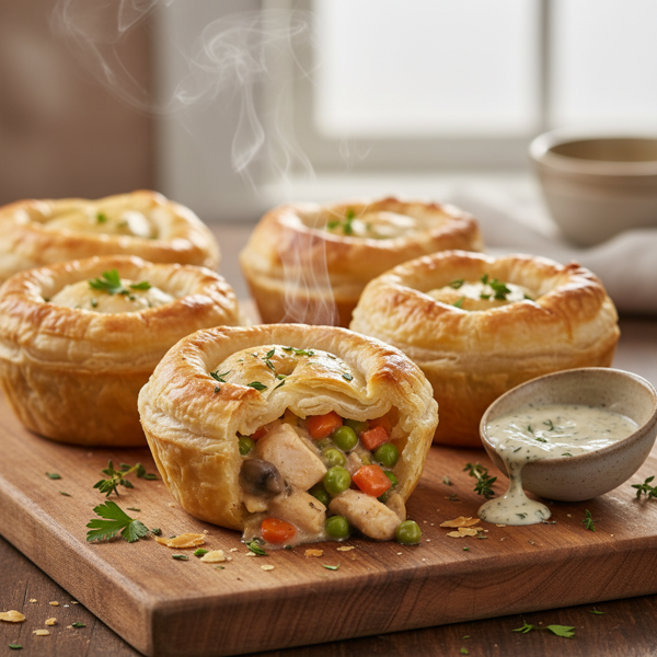 Delicate Phyllo Chicken Pot Pies recipe