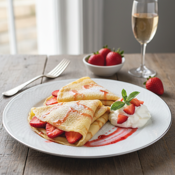 Delicate Strawberry Sweet Crepes recipe