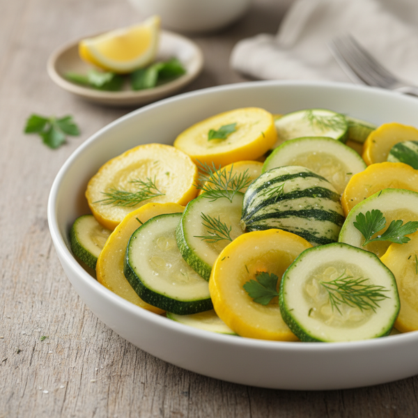 Delicately Steamed Summer Squash Medley recipe