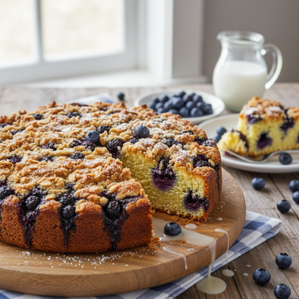 Delicious Amish Blueberry Crunch Cake recipe