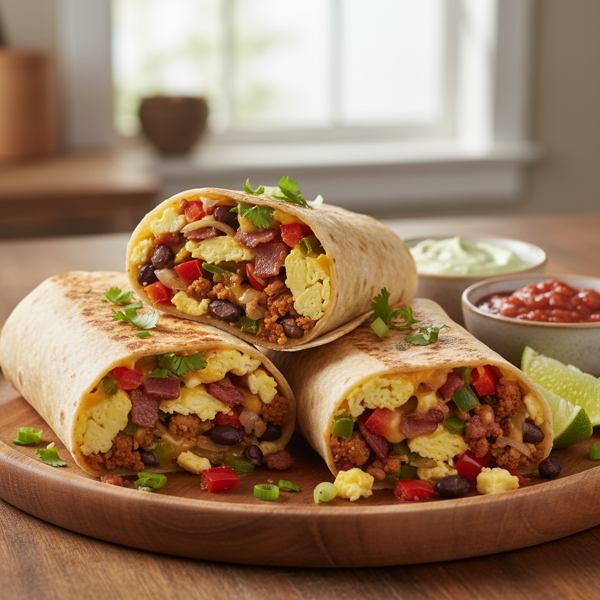 Delicious Anytime Breakfast Burritos recipe