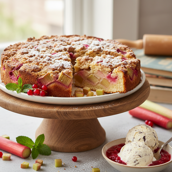 Delicious Apple Rhubarb Delight Cake recipe