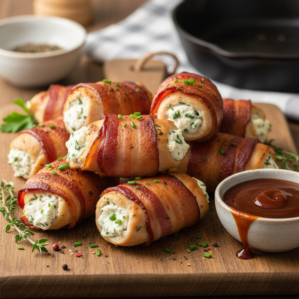 Delicious Bacon-Wrapped Cream Cheese Chicken Rolls recipe