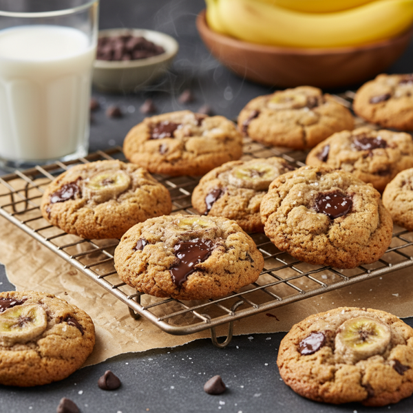 Delicious Banana Chocolate Chip Cookies recipe