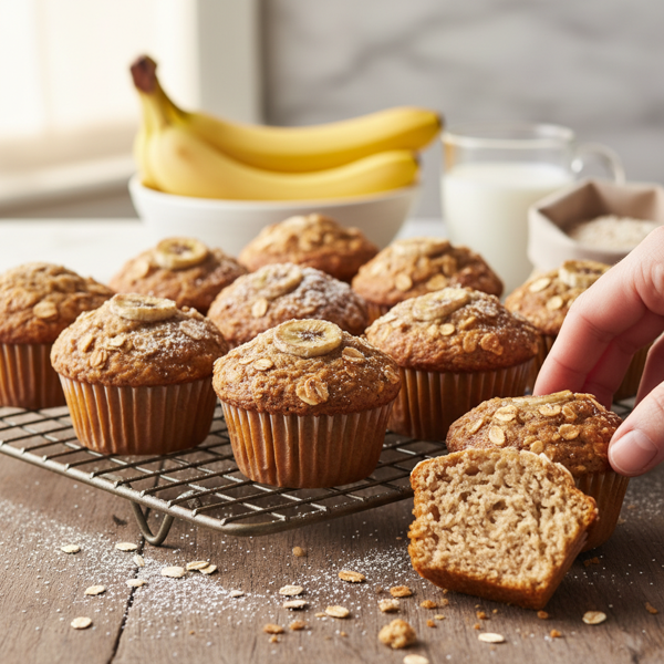 Delicious Banana Oat Bran Muffins recipe