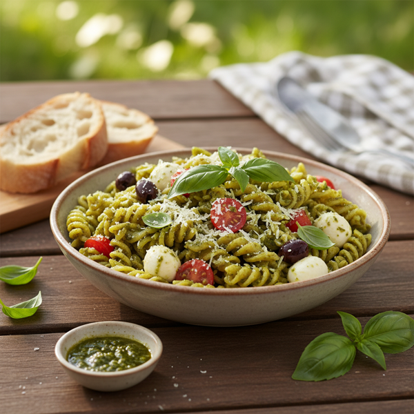 Delicious Basil Pesto Pasta Salad recipe