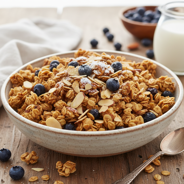 Delicious Blueberry Almond Crunch Granola recipe