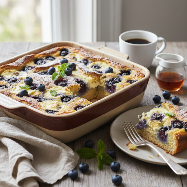 Delicious Blueberry Cream Cheese Breakfast Bake recipe