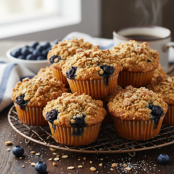 Delicious Blueberry Crumb Muffins recipe