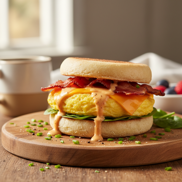 Delicious Breakfast Egg Muffin Sandwich recipe