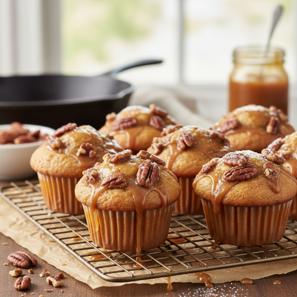 Delicious Caramel Pecan Upside-Down Muffins recipe