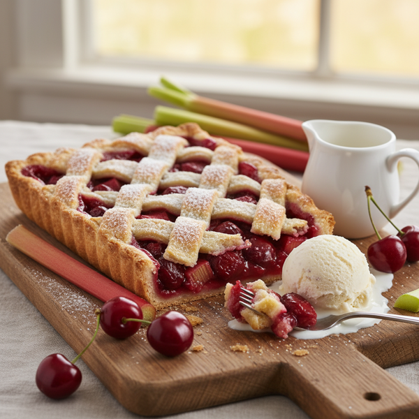 Delicious Cherry Rhubarb Delight recipe