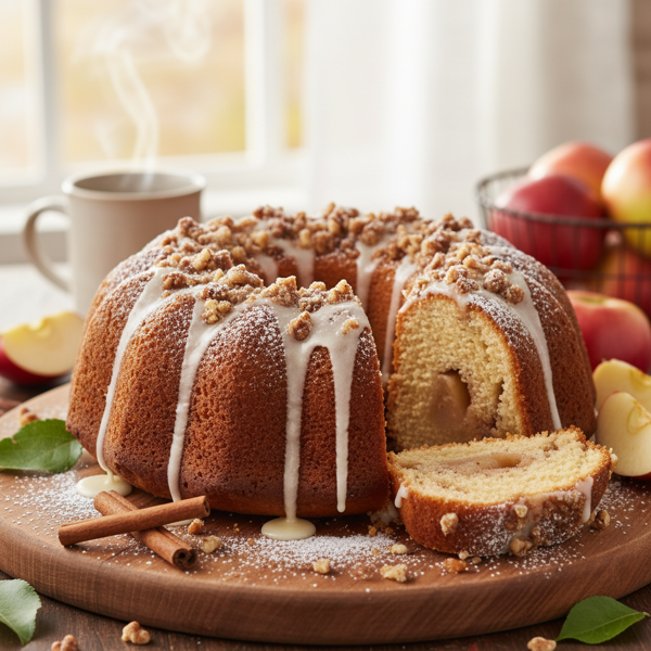 Delicious Cinnamon Apple Streusel Bundt Cake recipe