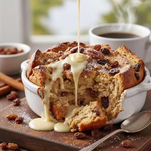 Delicious Cinnamon Raisin Bread Pudding Delight recipe