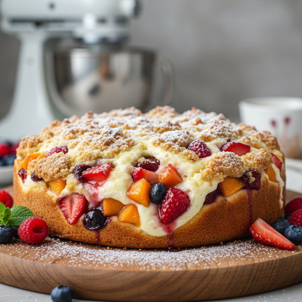Delicious Cream Cheese-Stuffed Fruit Coffee Cake recipe