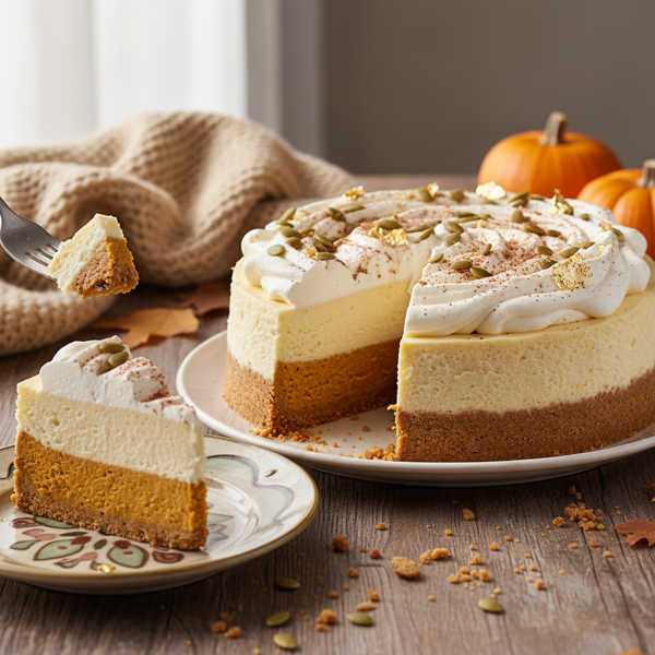 Delicious Double-Layer Pumpkin Cheesecake Delight recipe