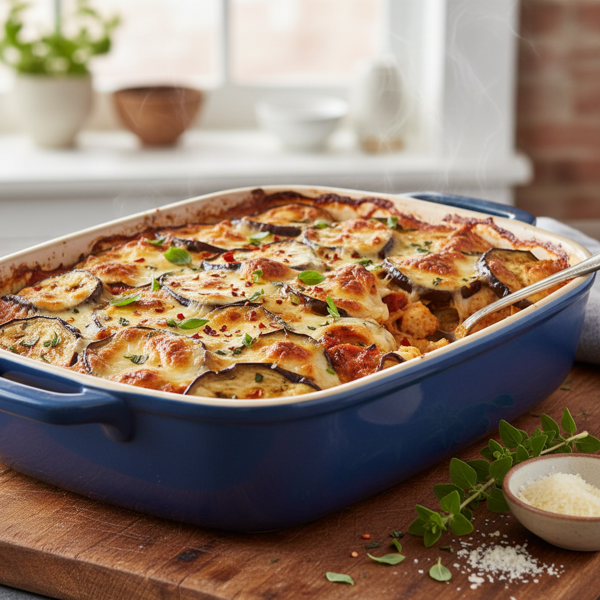 Delicious Eggplant-Chicken Bake recipe