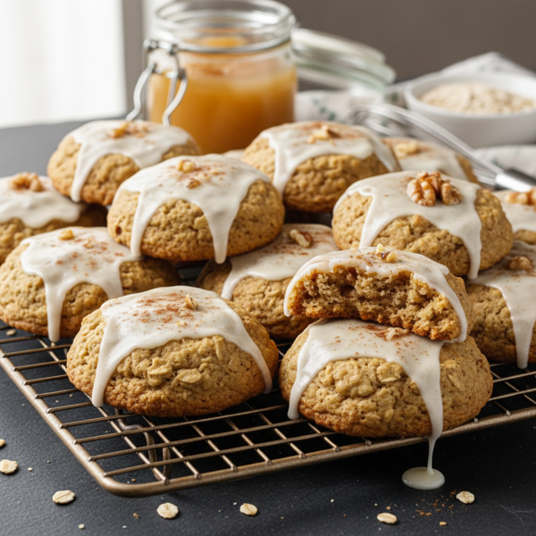 Delicious Frosted Oatmeal Applesauce Cookies recipe