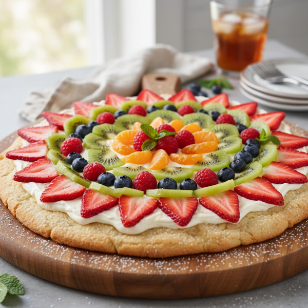 Delicious Fruit Cookie Pizza recipe