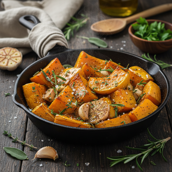 Delicious Garlic and Herb Roasted Butternut Squash recipe