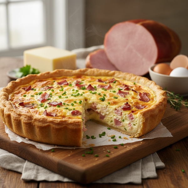 Delicious Ham and Swiss Quiche recipe
