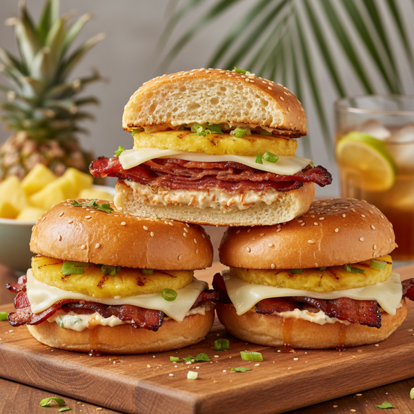 Delicious Hawaiian Bacon Pineapple Sandwiches recipe