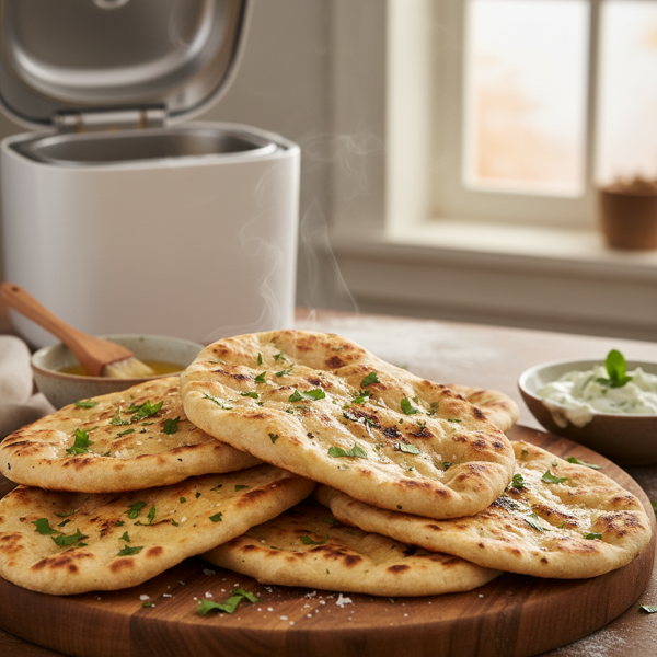 Delicious Homemade Naan Bread (Bread Machine) recipe