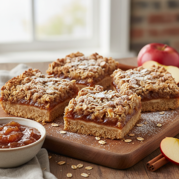 Delicious Oat & Apple Butter Crumble Bars recipe