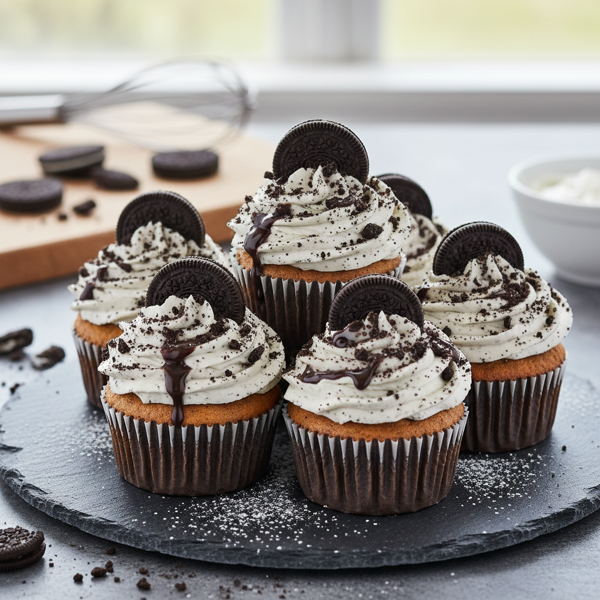 Delicious Oreo Cream Cupcakes recipe