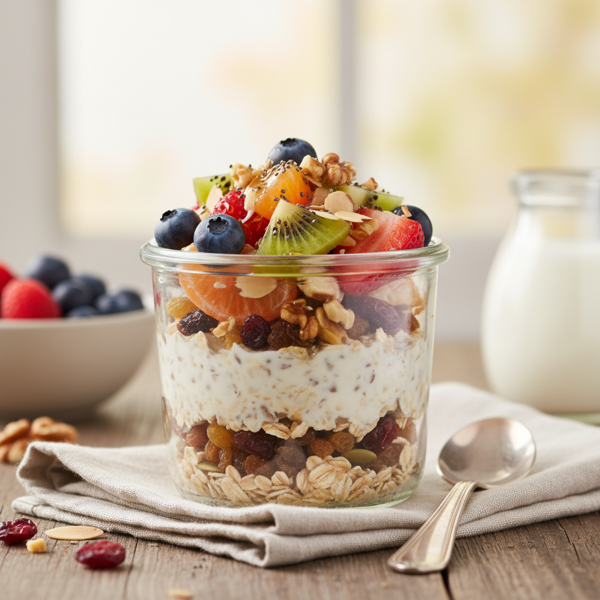 Delicious Overnight Fruit and Nut Oats recipe
