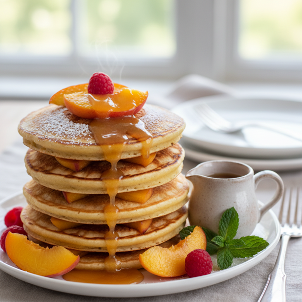 Delicious Peach-Infused Pancakes recipe