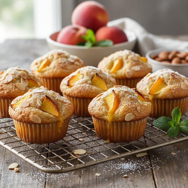 Delicious Peach Almond Muffins recipe