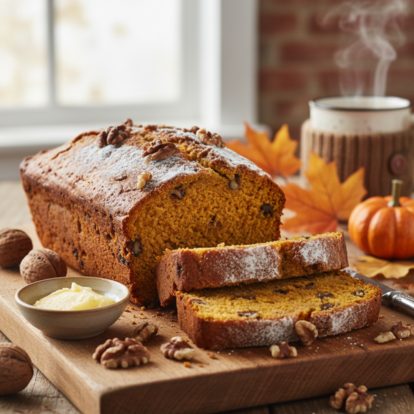 Delicious Pumpkin Black Walnut Bread recipe