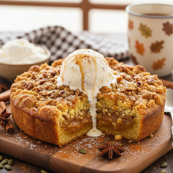 Delicious Pumpkin Spice Dump Cake recipe