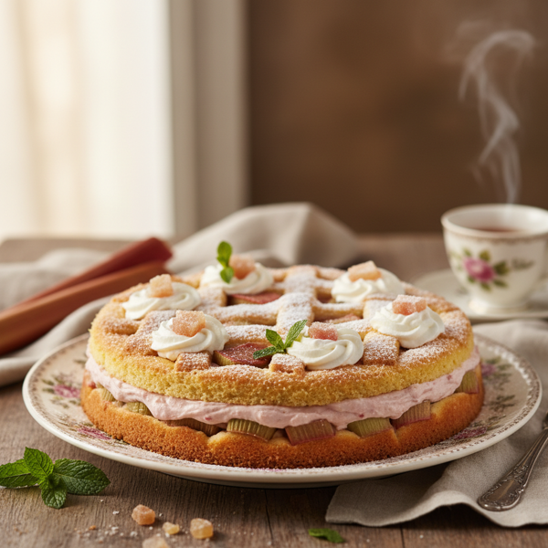 Delicious Rhubarb Cream Cake recipe
