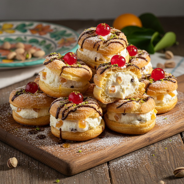 Delicious Sfinge di San Giuseppe: Sicilian Cream Puffs recipe