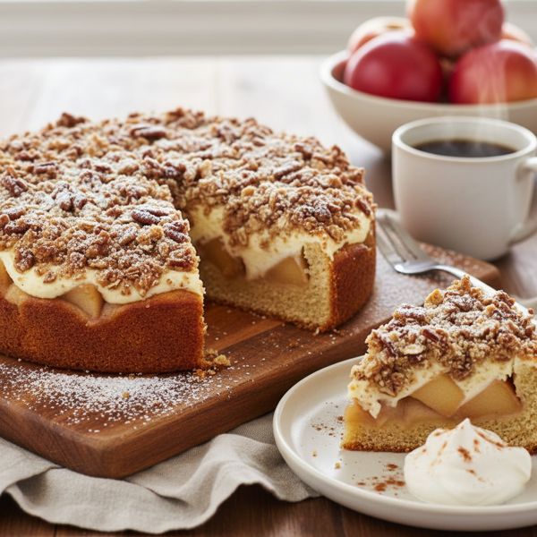 Delicious Sour Cream & Apple Streusel Coffee Cake recipe