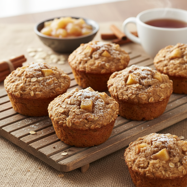 Delicious Spiced Applesauce Oatmeal Muffin-Tops recipe