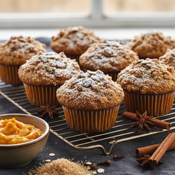Delicious Spiced Pumpkin Muffins with Streusel Topping recipe
