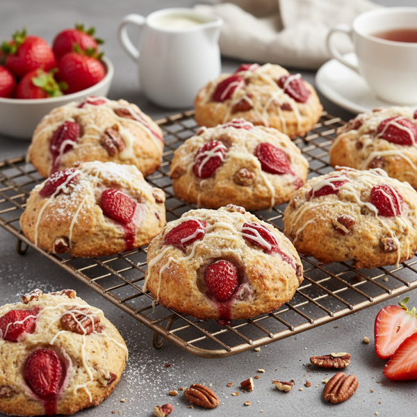 Delicious Strawberry Pecan Delight Scones recipe