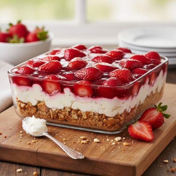 Delicious Strawberry Pretzel Salad Delight recipe